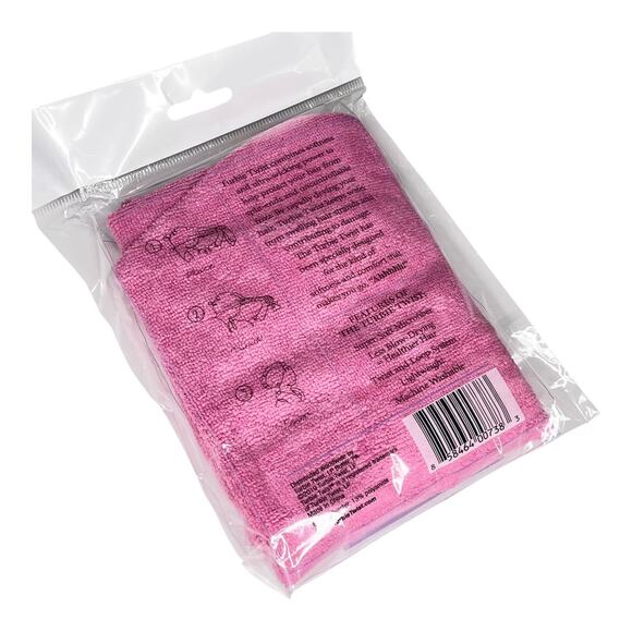 Turbie Twist Microfiber HAIR TOWEL WRAP Women & Men Pink Twist & Loop Turban NIP - Picture 2 of 6